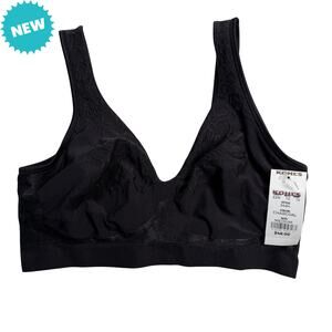 Hanes Wireless Bra Women's Medium Black 3834 Comfort Revolution NEW
